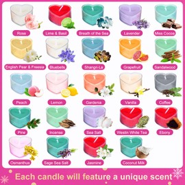 Scented Candle Gift Set, 24 Heart Advent Calendar 2025, Stress Reducing Gifts for Women, Home Scented Candles, Ideal for Women's, Christmas, Thanksgiving, Mother's Day Gifts