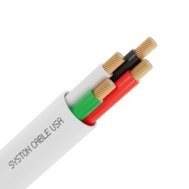SYSTON 16/4 Fire Security Control Alarm Cable Wire, 16 AWG 4 Conductors 100% Stranded Copper, Plenum-Rated CMP/CL3P Unshielded, UL/ETL Listed, for Indoor/Outdoor Low Voltage Application Use - 100 FT