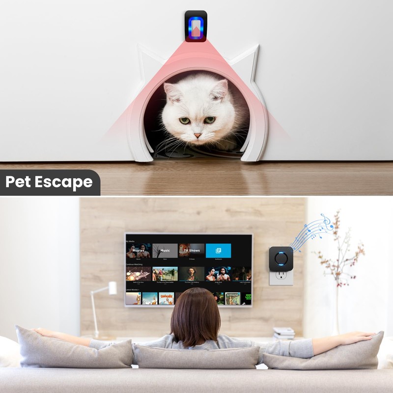 Wireless Motion Sensor LED Light - Motion Detector Alarm Chimes