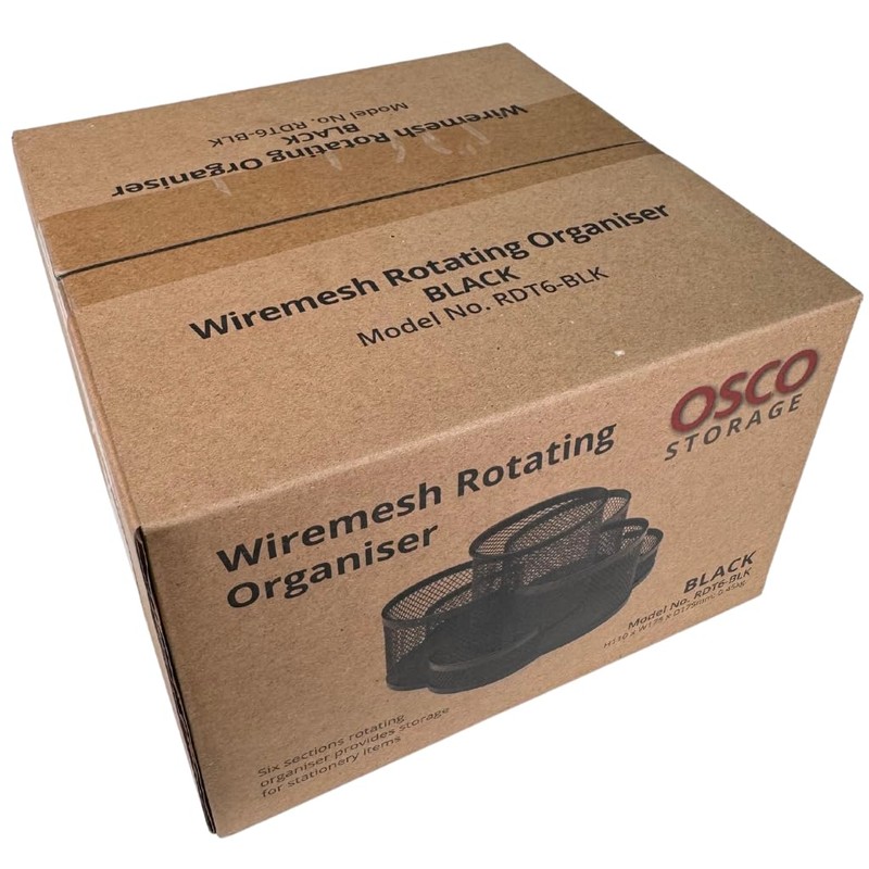 OSCO Black Wiremesh Rotating Desk Organiser | Rotating Pen Holder