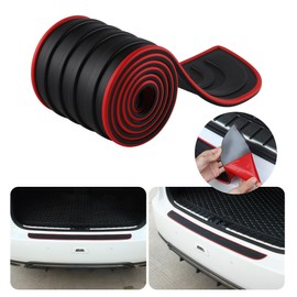 SINGARO - Protector de parachoques trasero de coche y SUV, universal, de goma, antiarañazos, accesorios exteriores, 104 x 9 cm, borde rojo