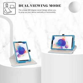 LiuShan Compatible with 360 Degree Rotation Stand PU Cute Pattern for 8" TCL Tab 8 SE 6048E,TCL TAB 8 LE 9137W,Tab 8 Plus 9138S,TAB 8 WiFi 9132X Tablet case,Blue