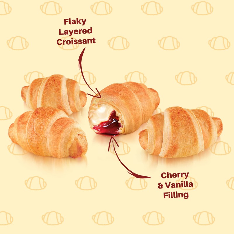 7Days Mini Croissant Pouches, Cherry & Vanilla Filling, Individual Size