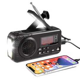 Radio Digital DAB/FM Batteria da 4000 mAh Radio di Emergenza Solare Con Funzione di Ricarica Mobile USB Radio da Campeggio Con Torcia a LED Lampada da Lettura Allarme SOS Manovella Portatile