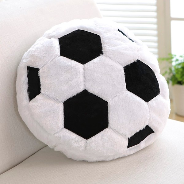 Holiberty Creative Sports Throw Pillow Soft Plush Chair Seat Car Cushion Novelty Stuffed Pillow for Home Office Decoration, Wonderful Gifts for Basketball Soccer Football Fans (Soccer)