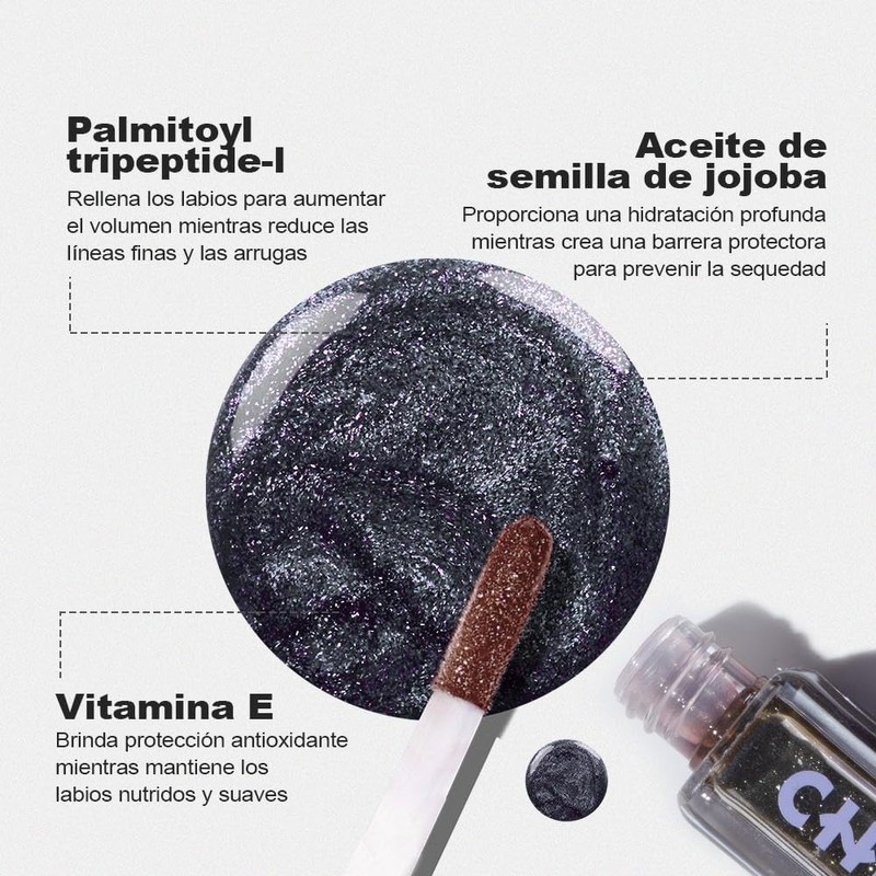 Chillab Aceite Labial Negro Mágico Voluminizador 5ml, Efecto de Color