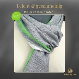 LINDENMANN Men's Scarf Green / Men's Scarf Thin 100% Cotton Men's Scarf Green, multi-coloured