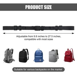 DEARBAG Pack of 2 Adjustable Chest Strap Backpack, Nylon Backpack Strap with Quick Release, Chest Strap for School Bag, Nylon Chest Strap with Buckle for School Backpack, Jogging, Hiking, Outside