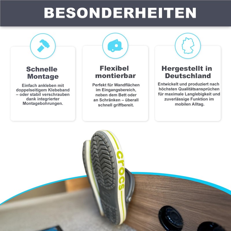 Universal Shoe Holder for Campers & Motorhomes (Slate-Grey)