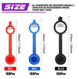 Swpeet 300Pcs Plastic Grease Fitting Cap Assortment, Grease Zerk Fitting Cap Plastic Dust Cover