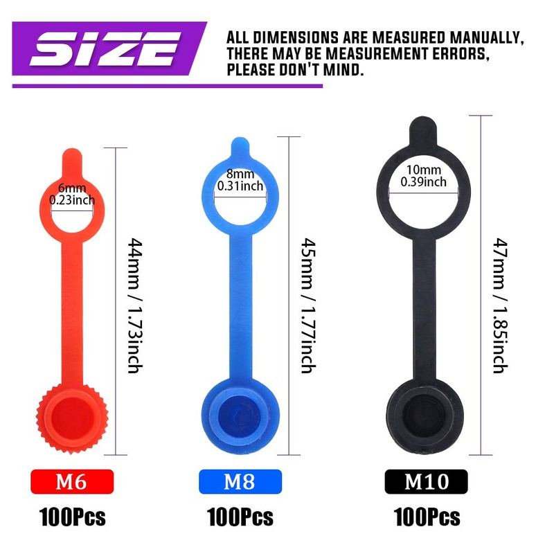 Swpeet 300Pcs Plastic Grease Fitting Cap Assortment, Grease Zerk Fitting