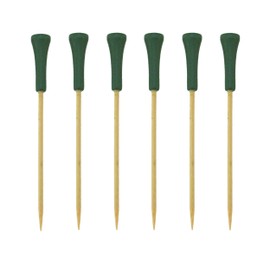 BambooMN 6.75" Decorative Golf End Sports Bamboo Cocktail Fruit Sandwich Picks Skewers for Catered Events, Holiday's, Restaurants or Buffet Party Supplies, 100 Pieces, Green