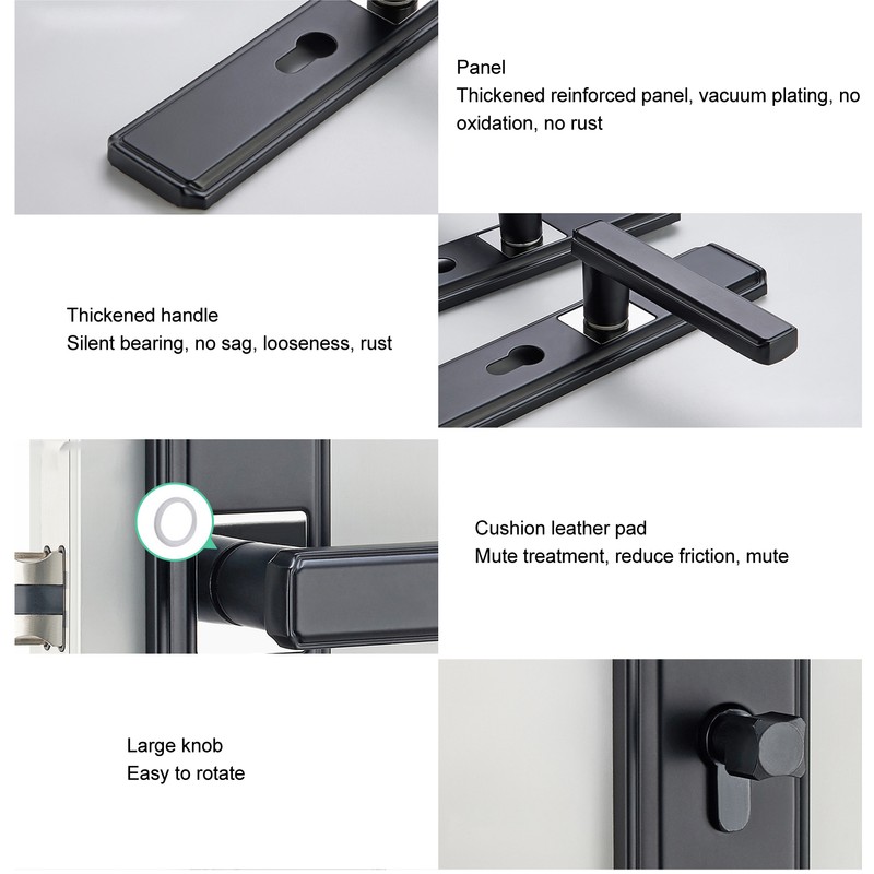 Door Lever Lock Universal Aluminium Alloy Black Door Security Latch