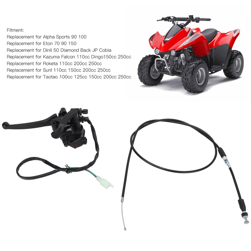 Thumb Throttle Cable with Dual Brake Lever Assy 22mm Aluminium