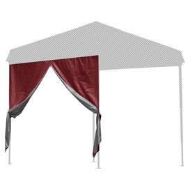 FIELDOOR Tarp Tent, 6.6 x 6.6 ft (2.0 x 2.0 m), Dedicated Side Sheet (Side Curtain), Entrance Type (Bordeaux), Common Steel and Aluminum (G03 Model)