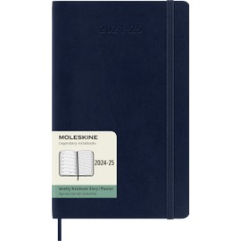 Moleskine Classic 18 Month 2024-2025 Weekly Planner, Soft Cover, Large (5" x 8.25"), Sapphire Blue, 208 pages