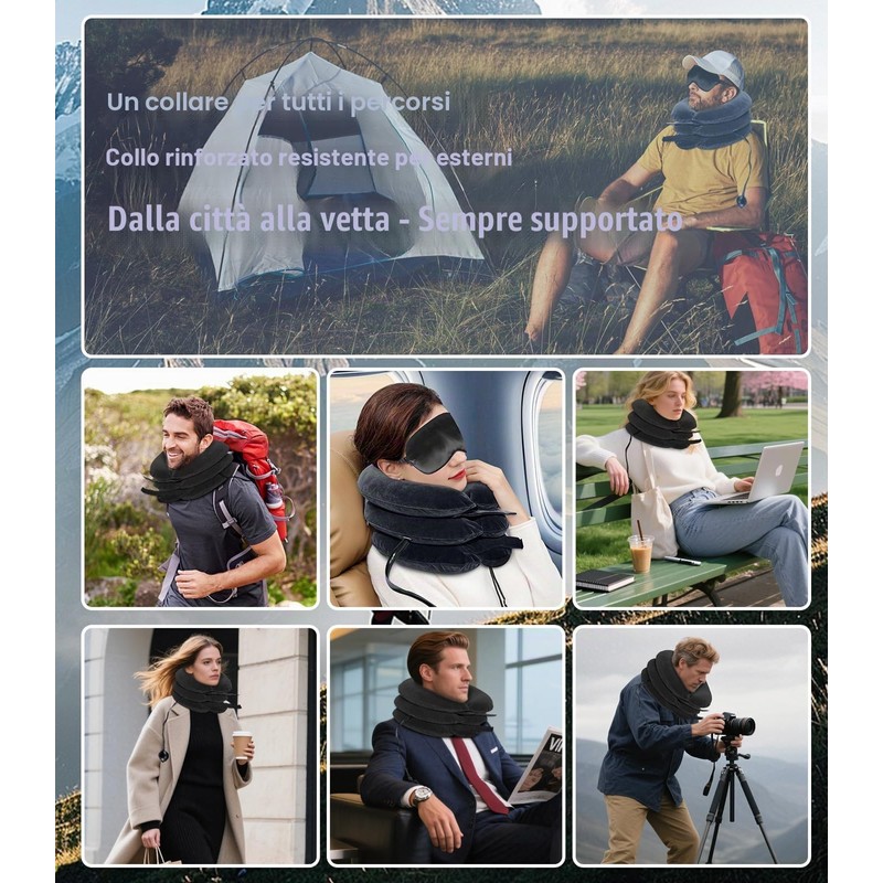 Trazione Cervicale Collare Cervicale Gonfiabile - Cuscino Cervicale da Viaggio