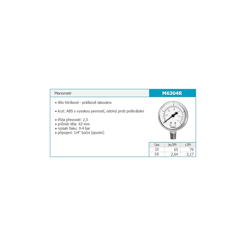 60mm 4BAR 60PSI Pressure Gauge air Oil or Water 1/4"