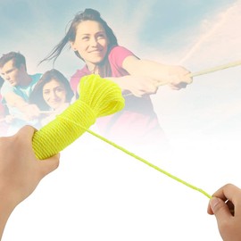 Fdit 20m Lavandería Tendedero Nylon Líneas de Cuerda Colgando Secado Tendedero Cordón para jardín Camping(Amarillo)