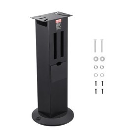 VEVOR Bench Grinder Stand, Heavy-Duty Bench Grinder and Vise Floor Pedestal with 11" x 6.7" Mounting Plate, Grinding Wheel Storage Compartments & Cast Iron Base, Compatible with Most Bench Grinders