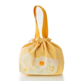 ENNTJOOY Mini Lunch Tote Pouch Reusable Small Cute Lunch Bag with Drawstring Suitable for Girls Women Japanese Style Lunch Carry Bags Yellow