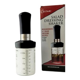 Glass Salad Dressing Bottle: Premium Borosilicate Salad Dressing Shaker with Mixer Insert • Leak Proof Salad Dressing Blender and Dispenser with Measurements and Recipes • Reusable Vinaigrette Cruet