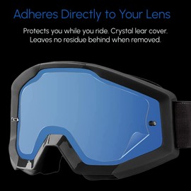 RIPCLEAR Mountain Bike Goggle Lens Protector Version 2 (Tear Off Alternative) Reduce Waste - Mountain Bike, MTB, Downhill Goggle Lens Protectors Crystal Clear 2-Pack Fits All MTB Goggles
