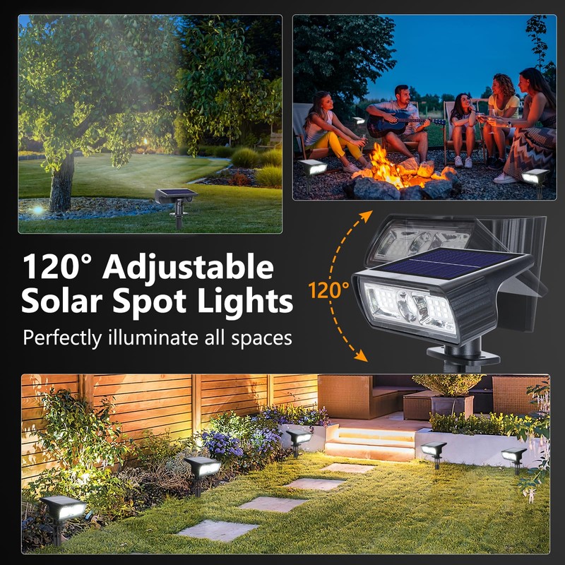 Toodour Solar Spot Light Outdoor, 6 Pack Solar Lights Outdoor