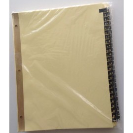 Kleer-fax Ring Book Index Dividers Numbered 1 - 100 Gold on Black Leather Tabs for8.5 x 11
