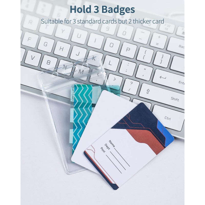 Pawfly 6 Pack Vertical ID Card Badge Holder Waterproof Clear