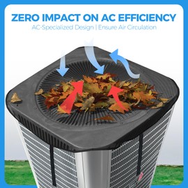 Central Air Conditioner Covers for Outside Units 26'' x 26'', Breathable Mesh AC Covers for Outside Unit, Durable Air Conditioner Cover with Metal Hook Design for All Seasons