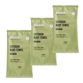 THE FUNDAY PROJECT Outdoor Body Towel, Large, Kumoji Scent, Wood Taste, Individual Packaging, Single Use, Set of 3