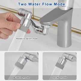 2 x Rotating Multifunctional Extension Tap, Rotating Tap Extension Attachment, 1440 Splash, Swivel, Swivel, 1080 Degree Water Tap Extension, Swivel Robotic Arm Faucet Extender