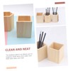 NUOBESTY 2pcs Wooden Geometric Pen Holders Pot Elegant Desktop Organizer