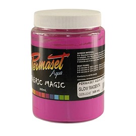Permaset Aqua Fabric Supercover Screenprinting Inks - Glow Magenta - 300 mL