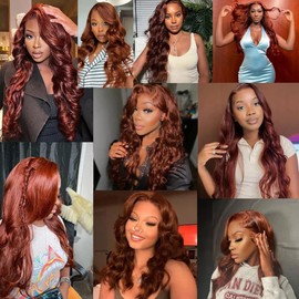 Dark Copper Red Body Wave Bundles Reddish Brown Bundle 32 32 32 Inch Color 33 Body Wave 3 Bundles Brazilian Unprocessed Virgin Hair Extensions