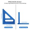 3D Multi-Angle Measuring Ruler,45/90 Degree Aluminum Alloy Woodworking Square Protractor,Ideal
