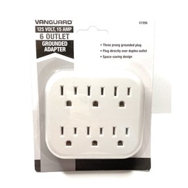 HFT Indoor 6 Outlet Grounded Adapter