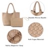SporGenius Woven Bag for Women, Vegan Leather Tote with Handwoven