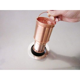 Slim Copper Basket Sano Kiko Sink Copper Basket Set for Mini Kitchen Compact Kitchen Garbage Strainer