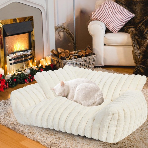 Cute Cat Couch Bed for Indoor Cats, Fluffy Pet Cat