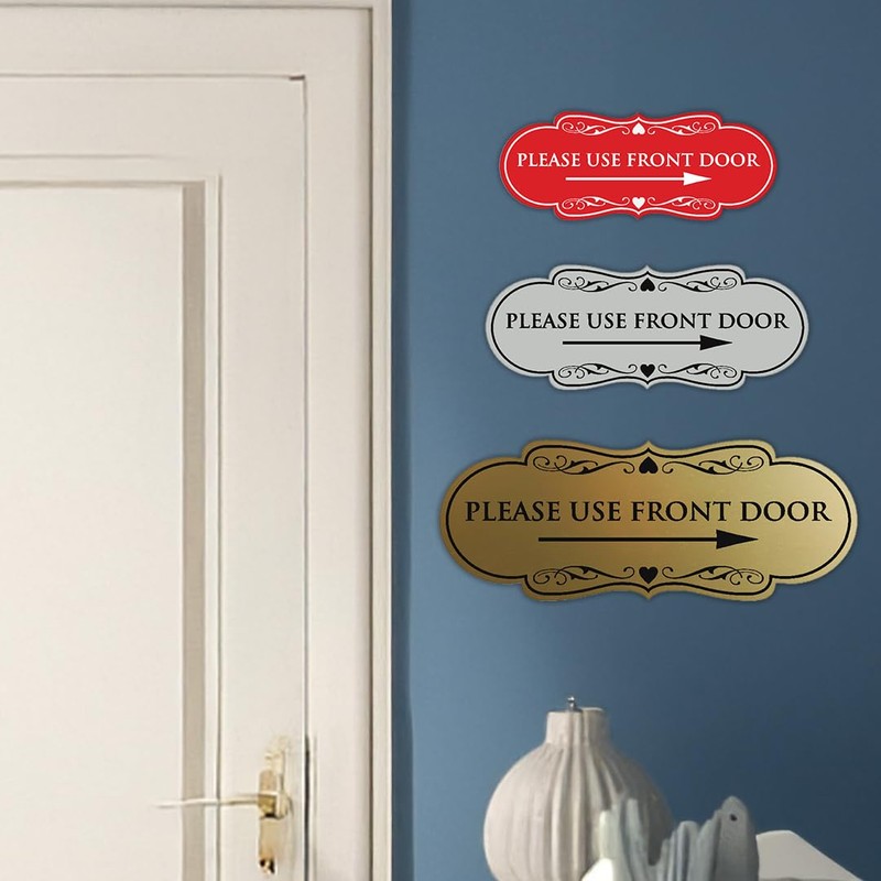 Designer Please Use Front Door Right Arrow Sign - Easy