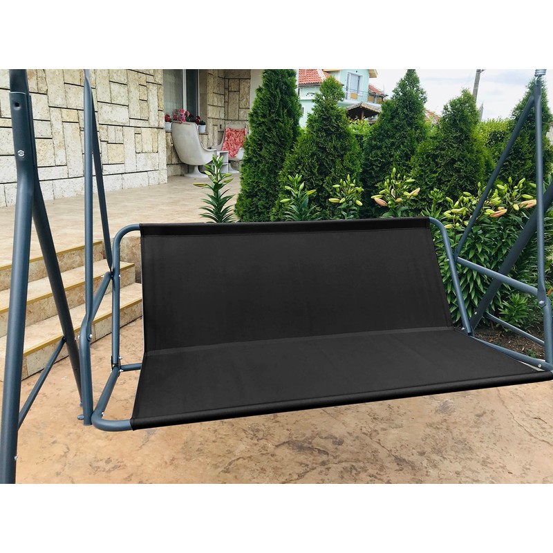 Replacement Swing Seat Cover for Garden Swing Black 120 x