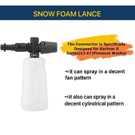 High Pressure Jet Bottle Snow Foam Lance Cannon Washer for Karcher K2 K3 K4 K5 K6 K7 Car Soap Generator Foamer Gun Adjustable Sprayer Nozzle 700ML (Black)