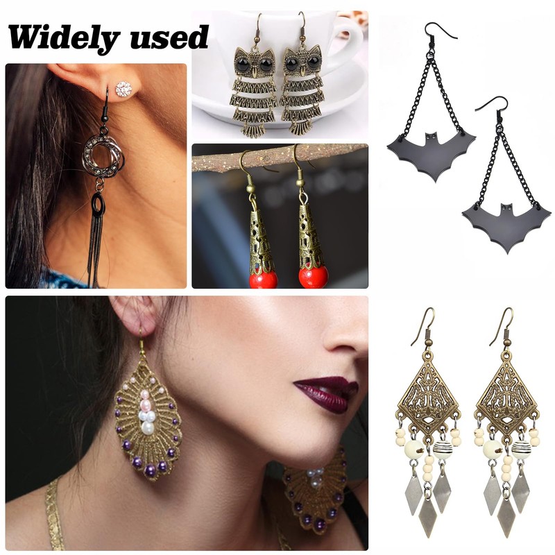 TOAOB 600pcs Earring Hooks Ear Wire Hooks Black Bronze Earring