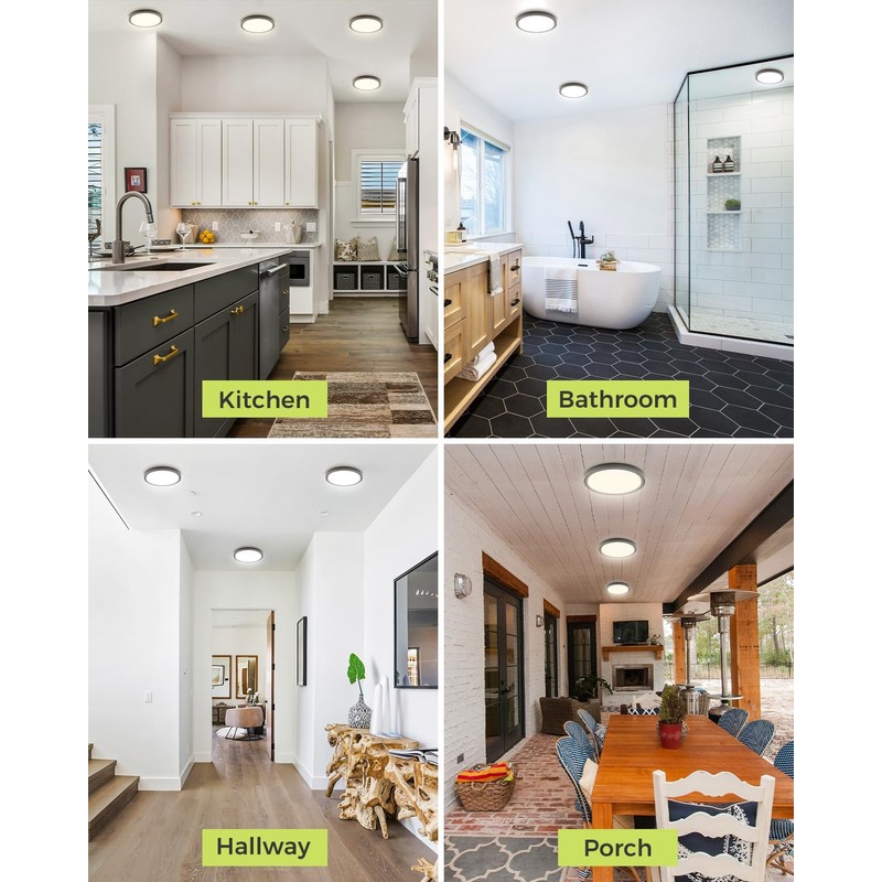 2PACK LED Flush Mount Ceiling Light - 3CCT Selectable 3000K-4000K-6500K