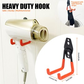 FNFAI Garage Hooks Heavy Duty，2 Pack Garage Tool Organizer Wall Mount, Utility Steel Garage Storage Hook for Hanging Power and Garden Tools, Ladders, Hose, Bikes, Ropes, Bulk Items