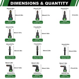 Japtend Fuel Line Repair Kit, 30pcs Fuel Line Quick Connector Assortment Kit 11 Size Hose Release Connect Straight Elbow Pipe Connector Fittings SAE 6.3mm to 11.8mm