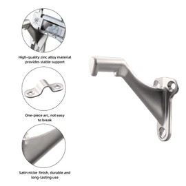 HOME MASTER HARDWARE Handrail Stair Brackets 3" Heavy Duty Staircase Hand Rail Bracket Support Hardware for Home or Office Stairways,Satin Nickel with Screws 6-Pack