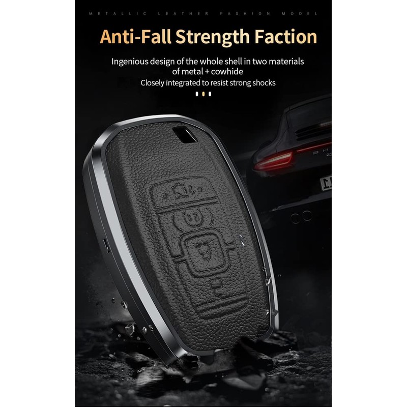 SANRILY 4 Button Key Fob Cover for Lincoln Continental MKC